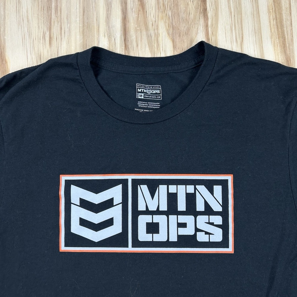 MTN OPS Men's Medium Black T-Shirt Short Sleeve Outdoor Performance Graphic
